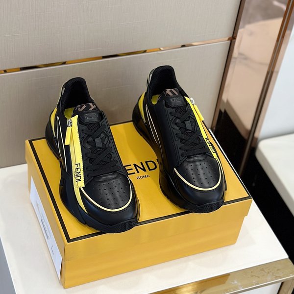 Fendi Buy Shoes Sneakers Black Chamois Low Tops