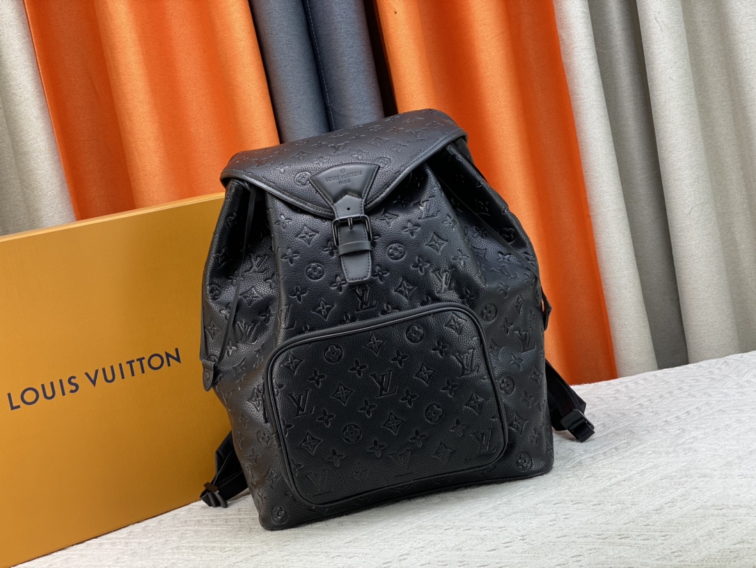 Louis Vuitton LV Montsouris Bags Backpack Black Grey Monogram Eclipse M46683