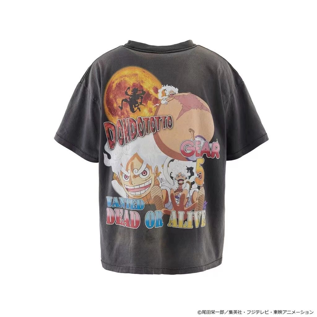 Saint Michael X One Piece Luffy Gear 5 Washed Black Tee - Limited Edition 3 i1696430357 5663 2