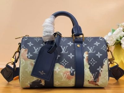 Louis Vuitton LV Keepall Shop Bags Handbags Blue Printing Canvas M46679