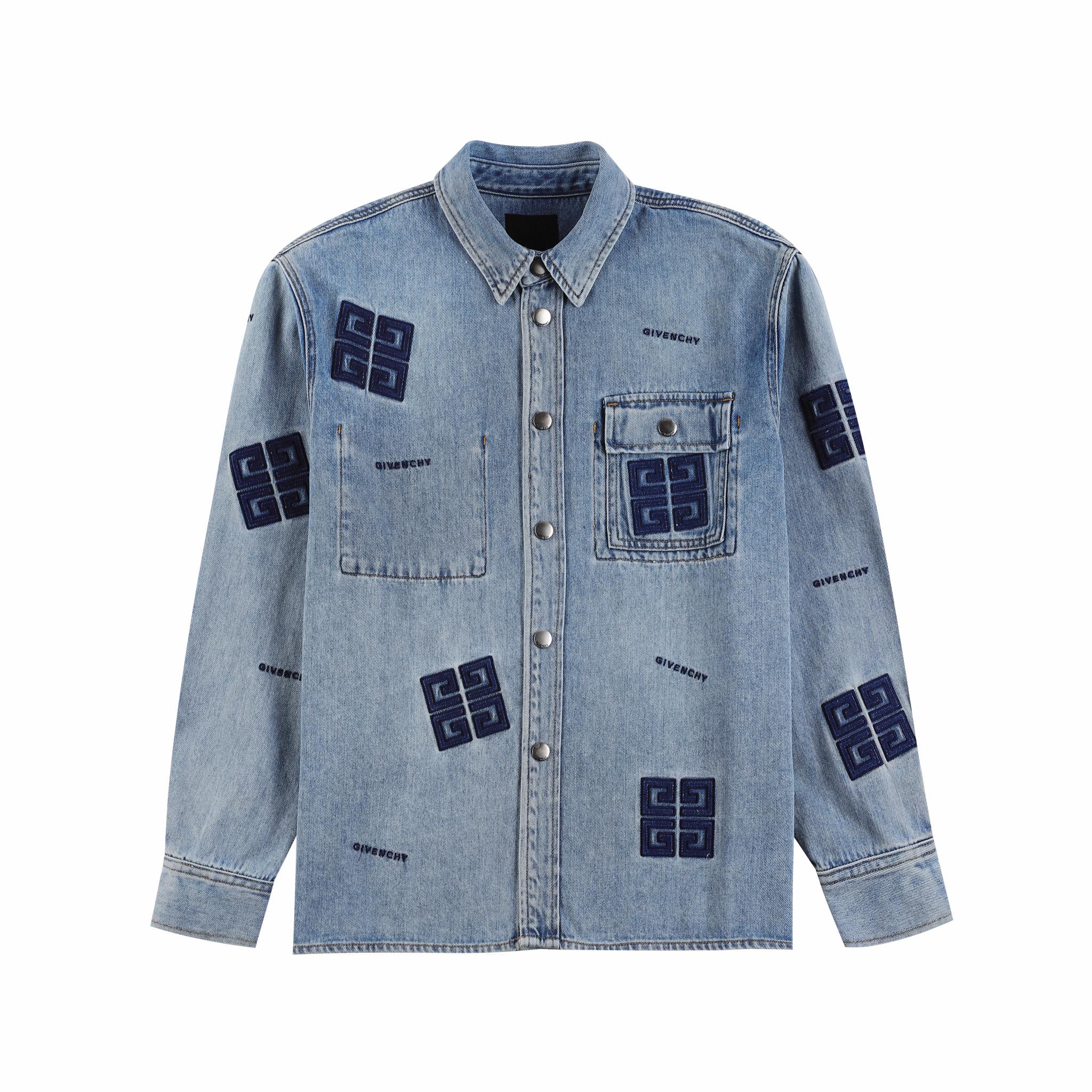 Nuevo modelo de chaqueta vaquera de otoño e invierno GVC Given* 2023AW, logotipo de letra monograma 4G bordado Tajima t…