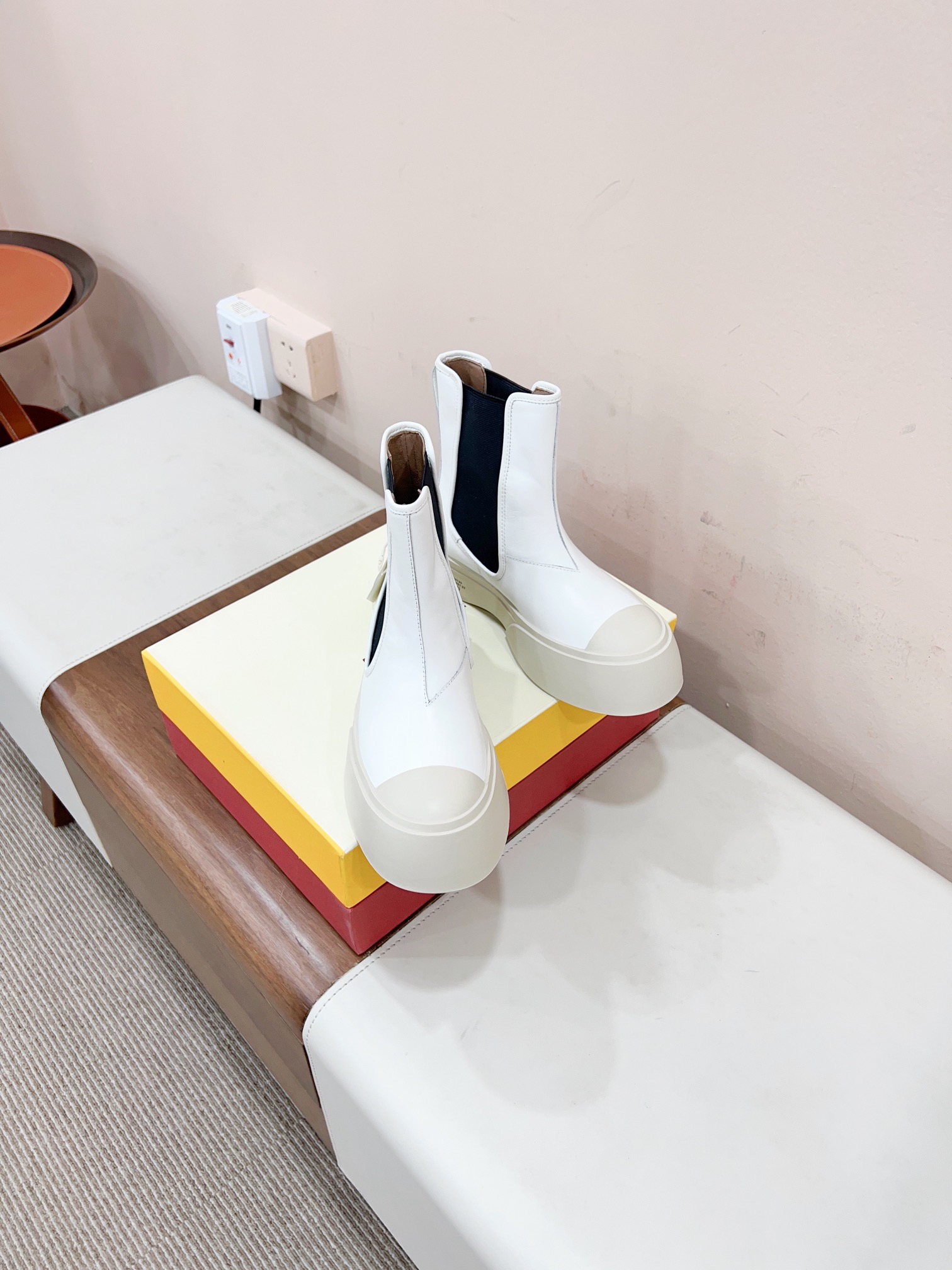 Marni 2023 Chelsea Short Boots: Elastic Tech Knit, Leather Shoe Pad, Best Value