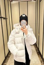 Moncler Clothing Down Jacket Best Capucines Replica
 Black Pink White Embroidery Unisex Women Goose Down