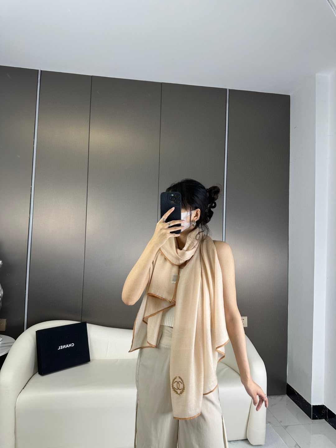 CHANEL 2023新款羊绒围巾