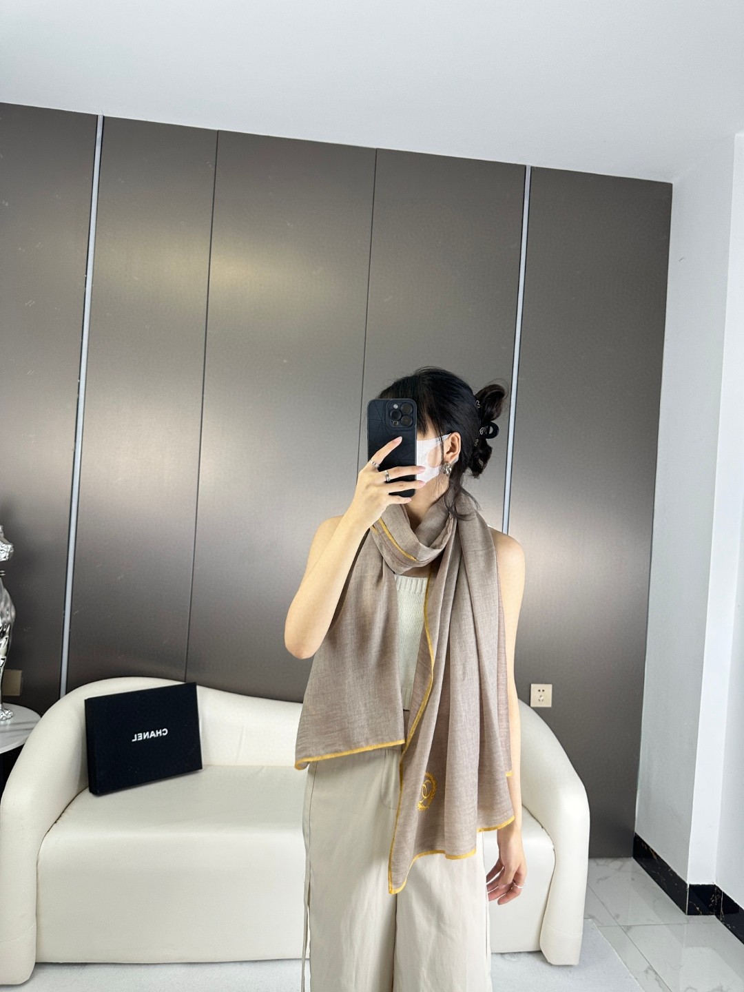 CHANEL 2023新款羊绒围巾