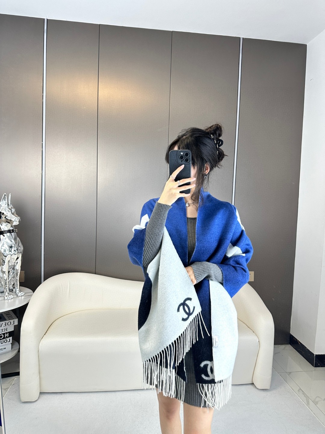 CHANEL 渐变双面围巾披肩