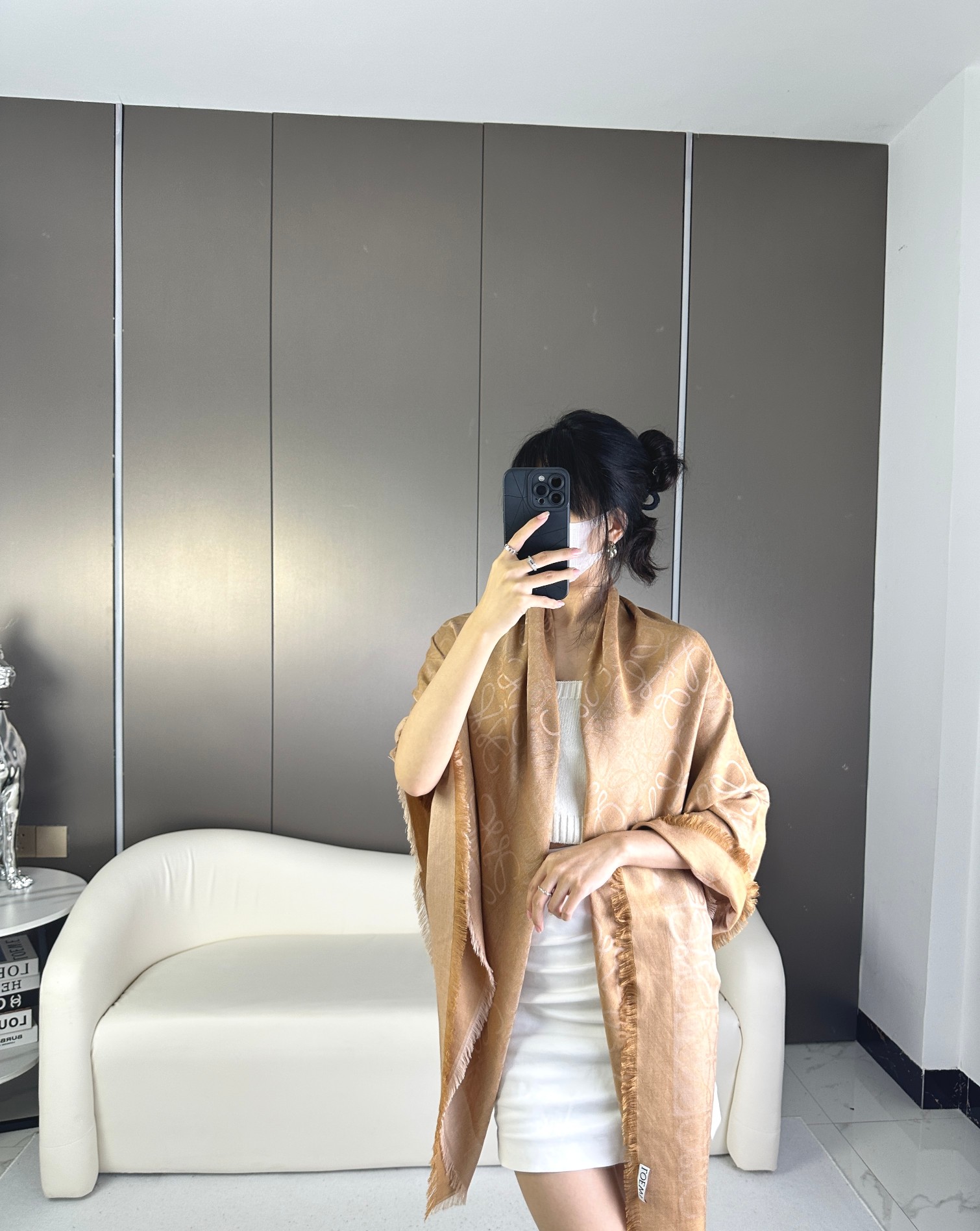 LOEWE 羊毛+真丝围巾