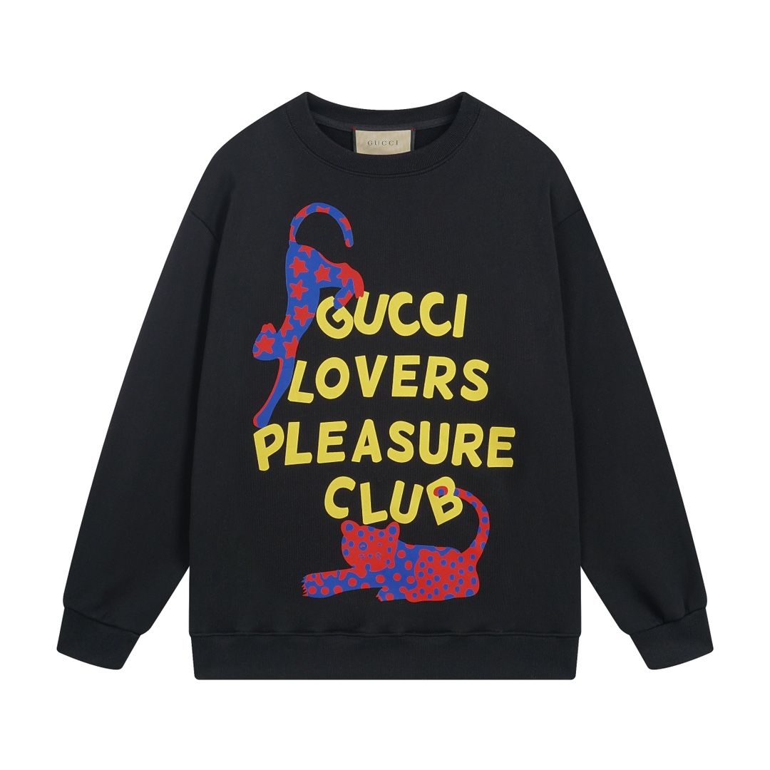 Detalles [Versión superior. Calidad de sitio web oficial] #Gucci古驰##gato##estampado de logo de letra grande# Sudadera c…