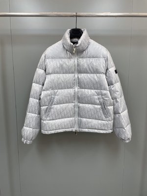 Dior Clothing Coats & Jackets White Printing Goose Down Fall/Winter Collection Oblique Casual