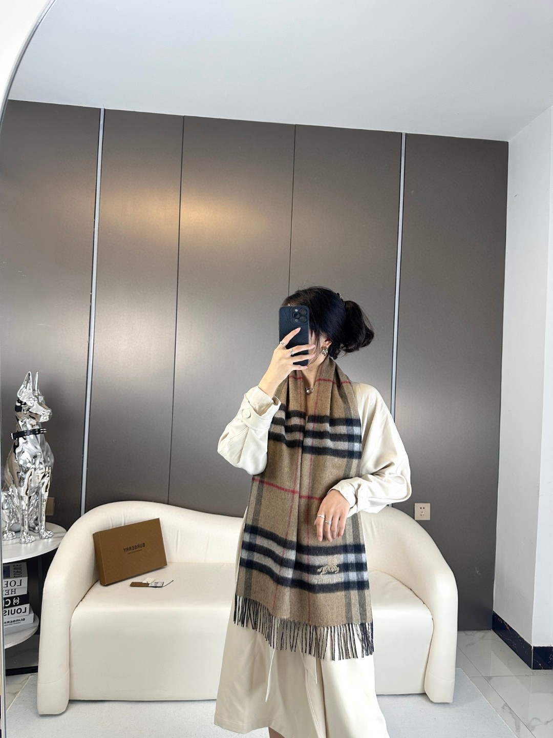 Burberry博柏利 2023新款 双面战马 男女羊绒围巾