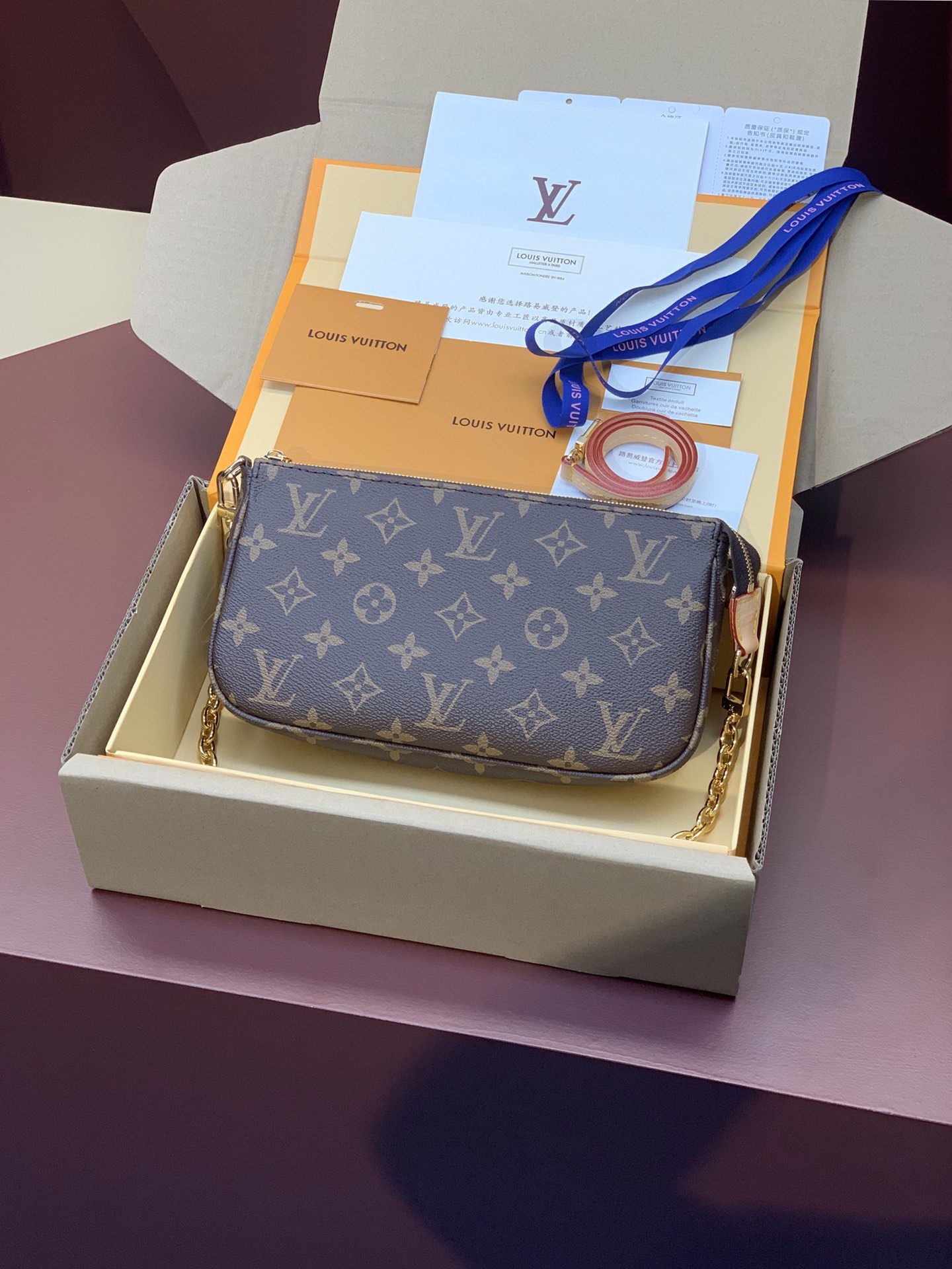 Louis Vuitton Bags Handbags Monogram Canvas Pochette Chains M82766