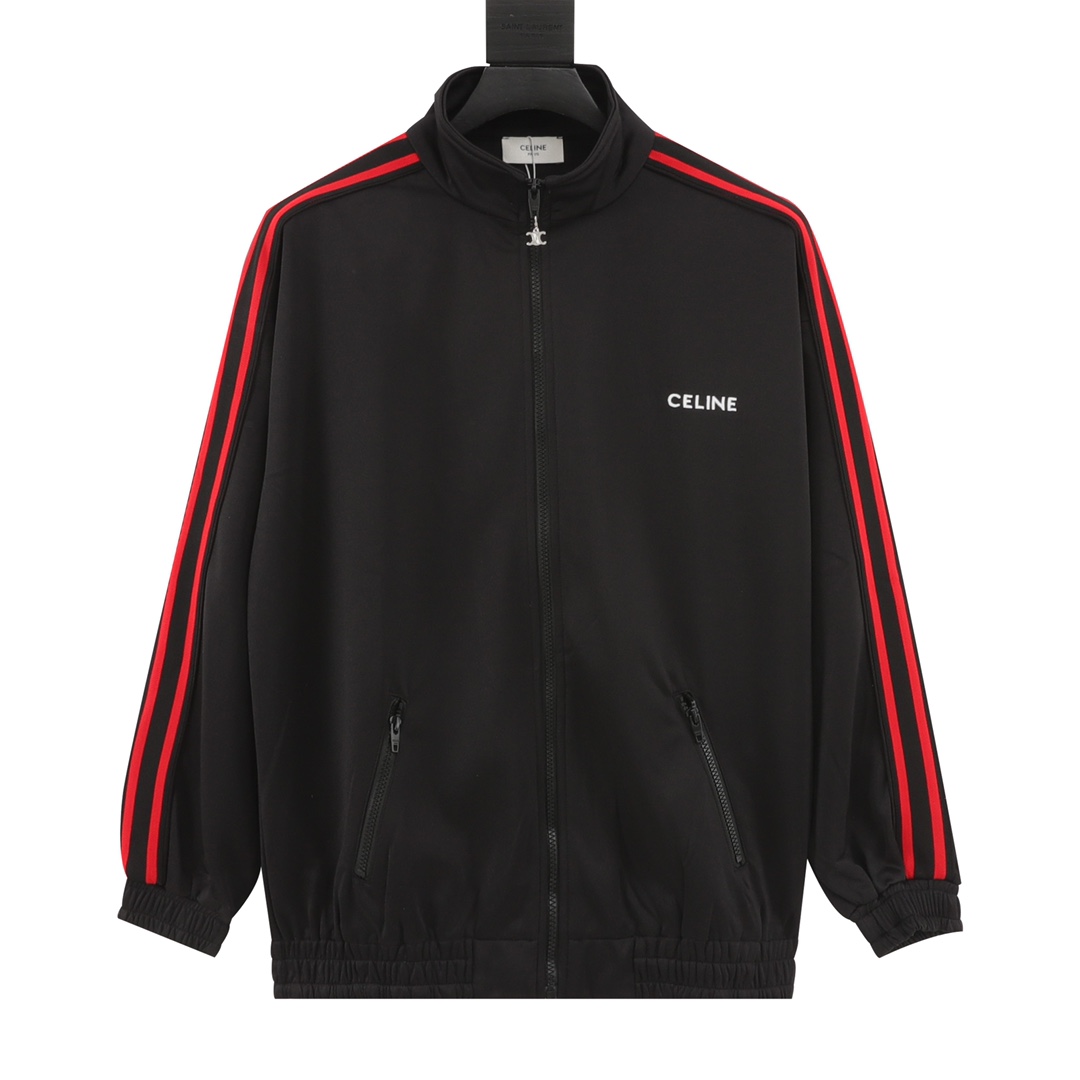 Chaqueta con cremallera de cinta lateral CELINE/Céline, comprada originalmente, reproducción perfecta. Tejido personali…