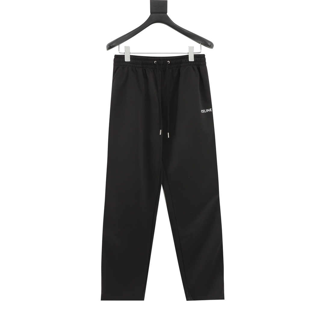 CELINE/赛琳 Pantalones deportivos con cinta lateral, comprados originalmente, réplica perfecta. Tejido personalizado teñi…