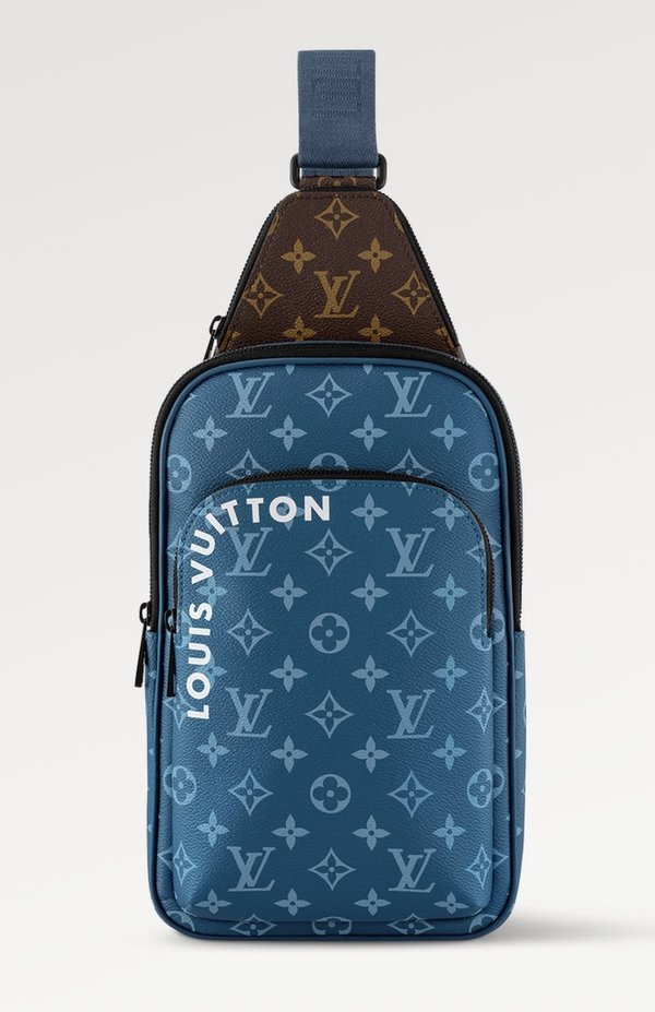 Counter Quality Louis Vuitton LV Avenue Bags Backpack Blue White Monogram Canvas m23782