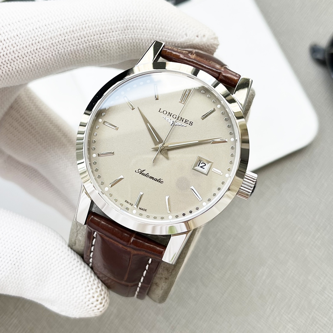 Longines Montre Automatique Tradition avec Bracelet en Cuir Marron - Élégance Intemporelle