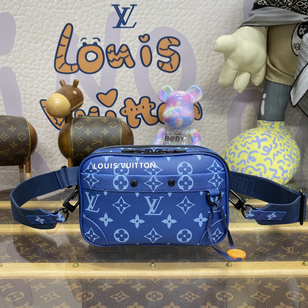 Louis Vuitton Bags Handbags Blue Splicing Monogram Canvas M82801