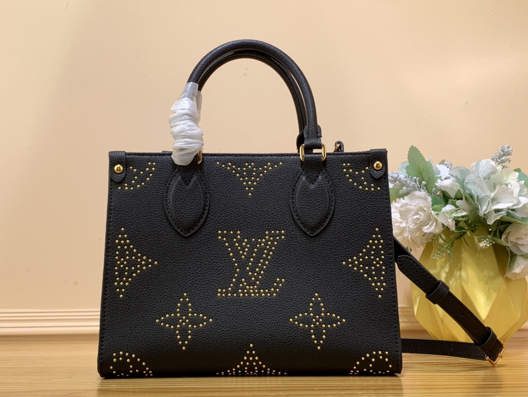 Louis Vuitton LV Onthego Handbags Tote Bags Buy Best High-Quality
 Black Cowhide T Monogram M46733