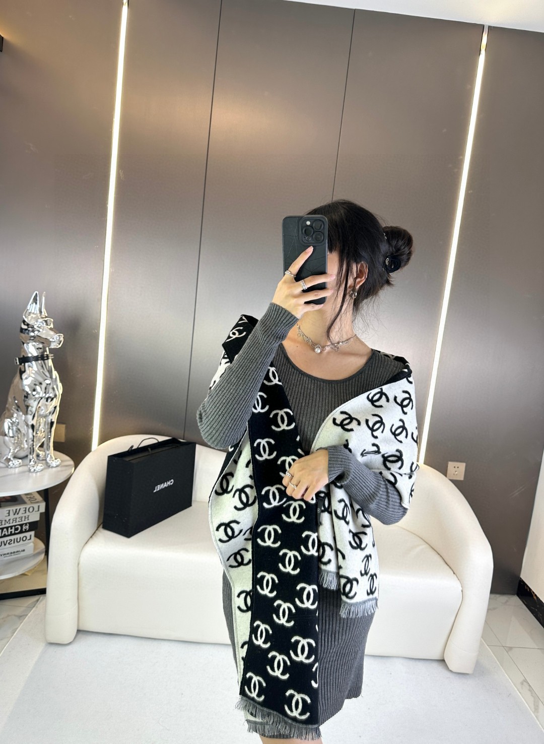 CHANEL 经典双面围巾披肩