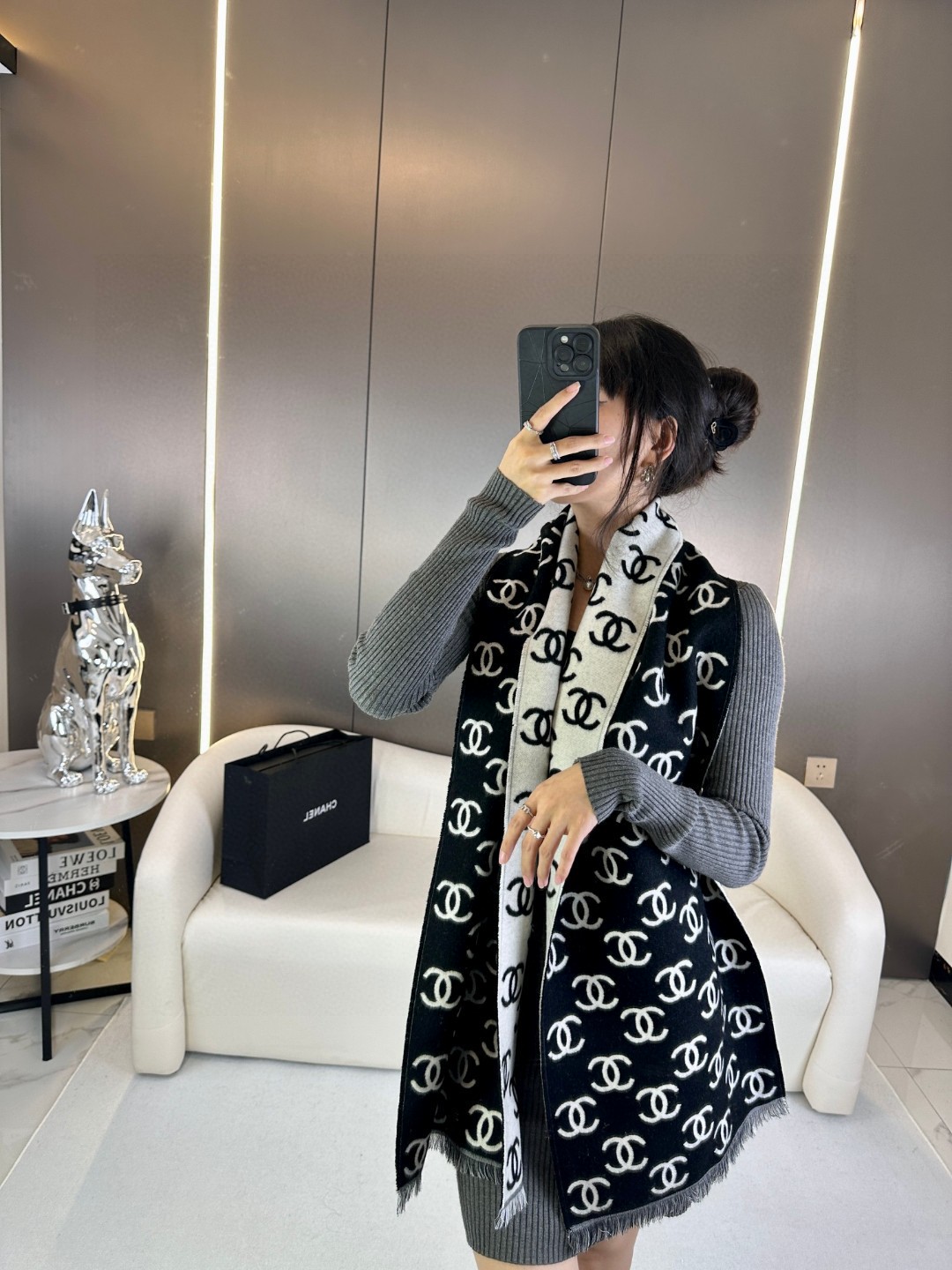 CHANEL 经典双面围巾披肩