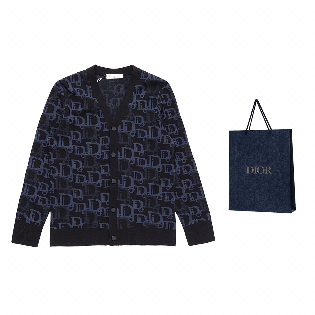 Dior Clothing Cardigans Coats & Jackets Sweatshirts Wool Fall/Winter Collection Long Sleeve