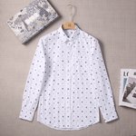Thom Browne Clothing Shirts & Blouses Blue Brown Red White Printing Cotton Resin Fall/Winter Collection Fashion Long Sleeve