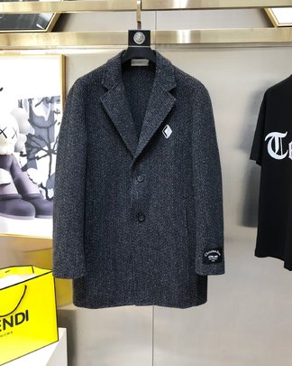 Dior Clothing Coats & Jackets Grey Men Cashmere Wool Fall/Winter Collection Fashion