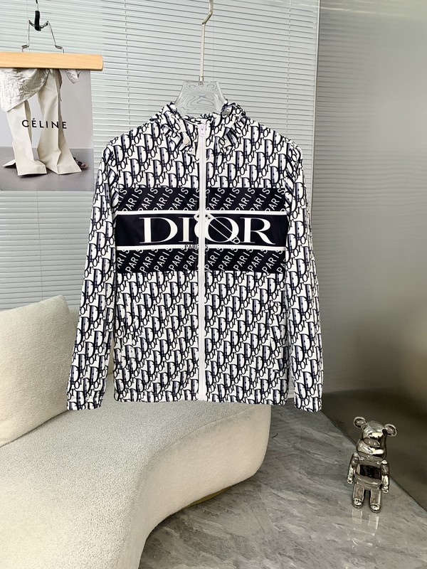 Dior Clothing Coats & Jackets Windbreaker Printing Men Polyester Fall Collection Fashion