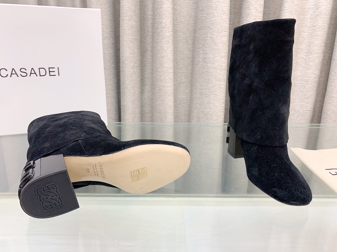 Italian Imported Real Leather Short Boots with Foldable Design for Autumn/Winter Fashion. - 图片 8