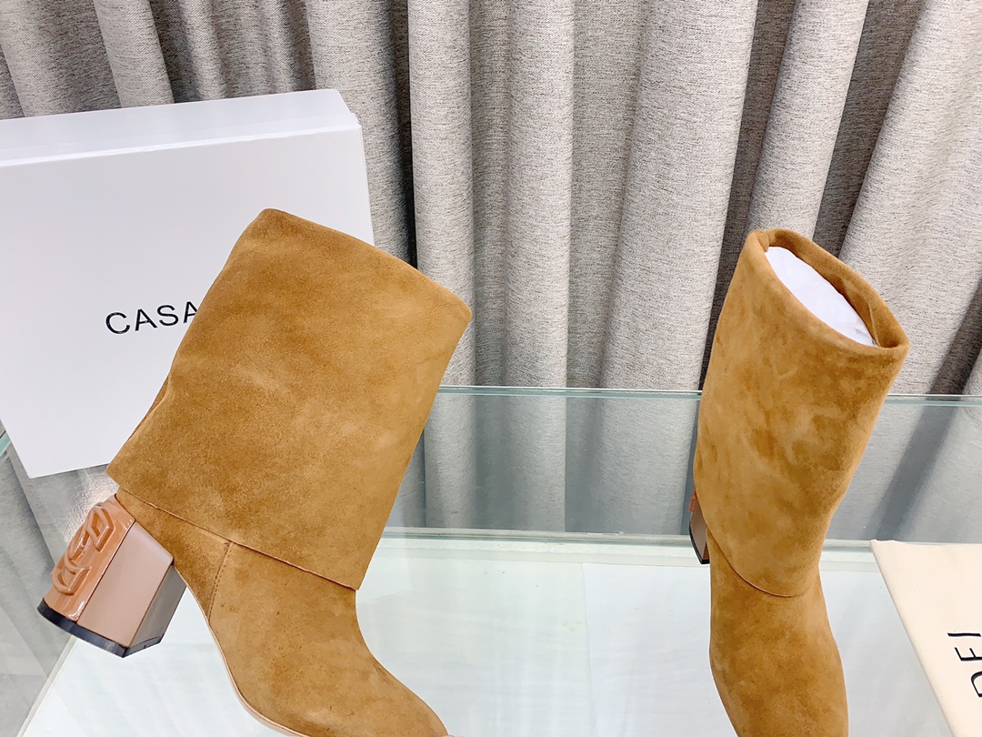 Casadei Imported Leather Short Boots with Foldable Design for Autumn/Winter, 7cm High - 图片 7