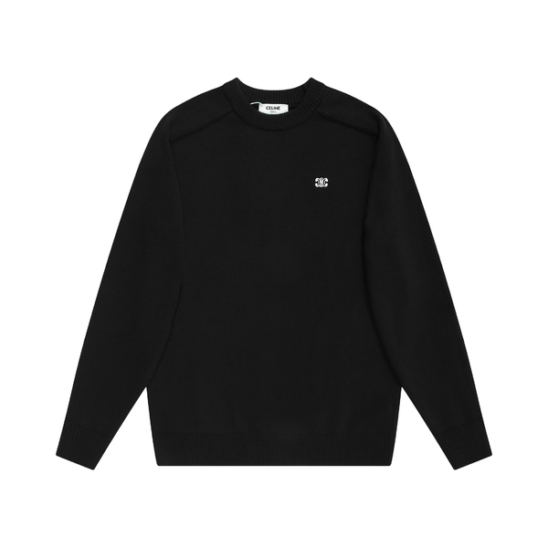Celine Clothing Sweatshirts Shop Designer Black Grey Embroidery Unisex Wool