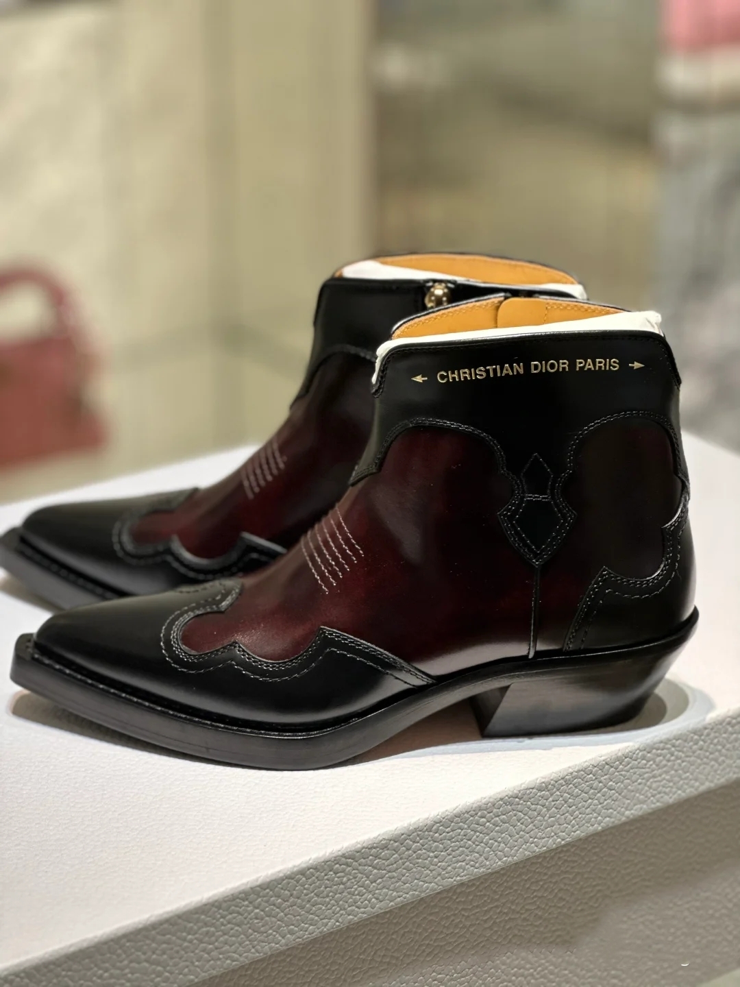 Dior Boots Black Purple Red Cowhide Spring Collection