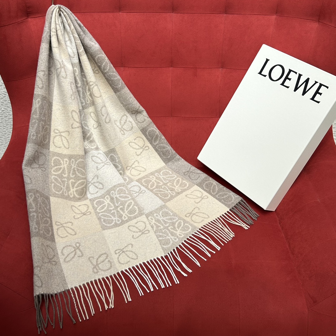 Loewe Schal Unisex Kaschmir Wolle Vintage