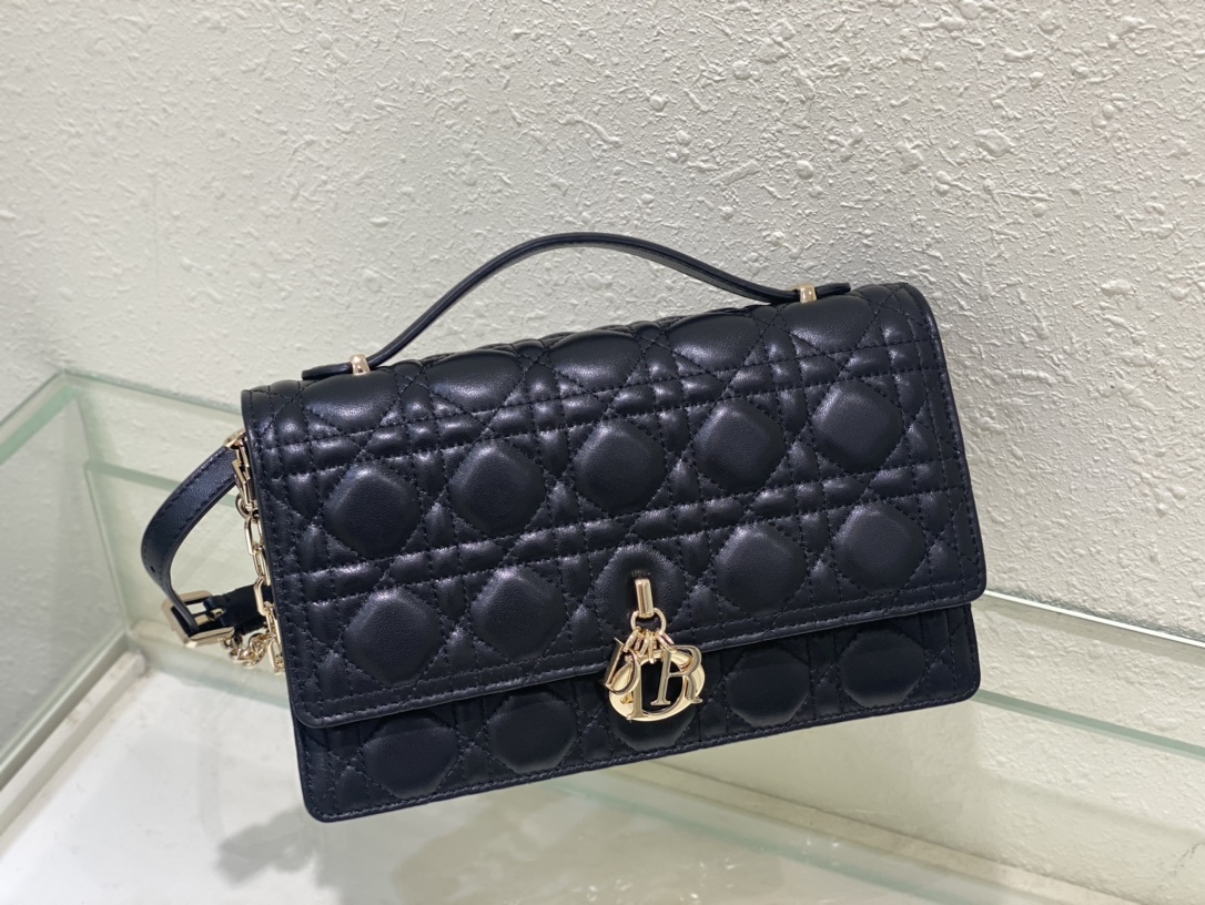 Dior Bien
 Bolsos de mano Bolsos de embrague Negro Piel de oveja Colección primavera Cadena