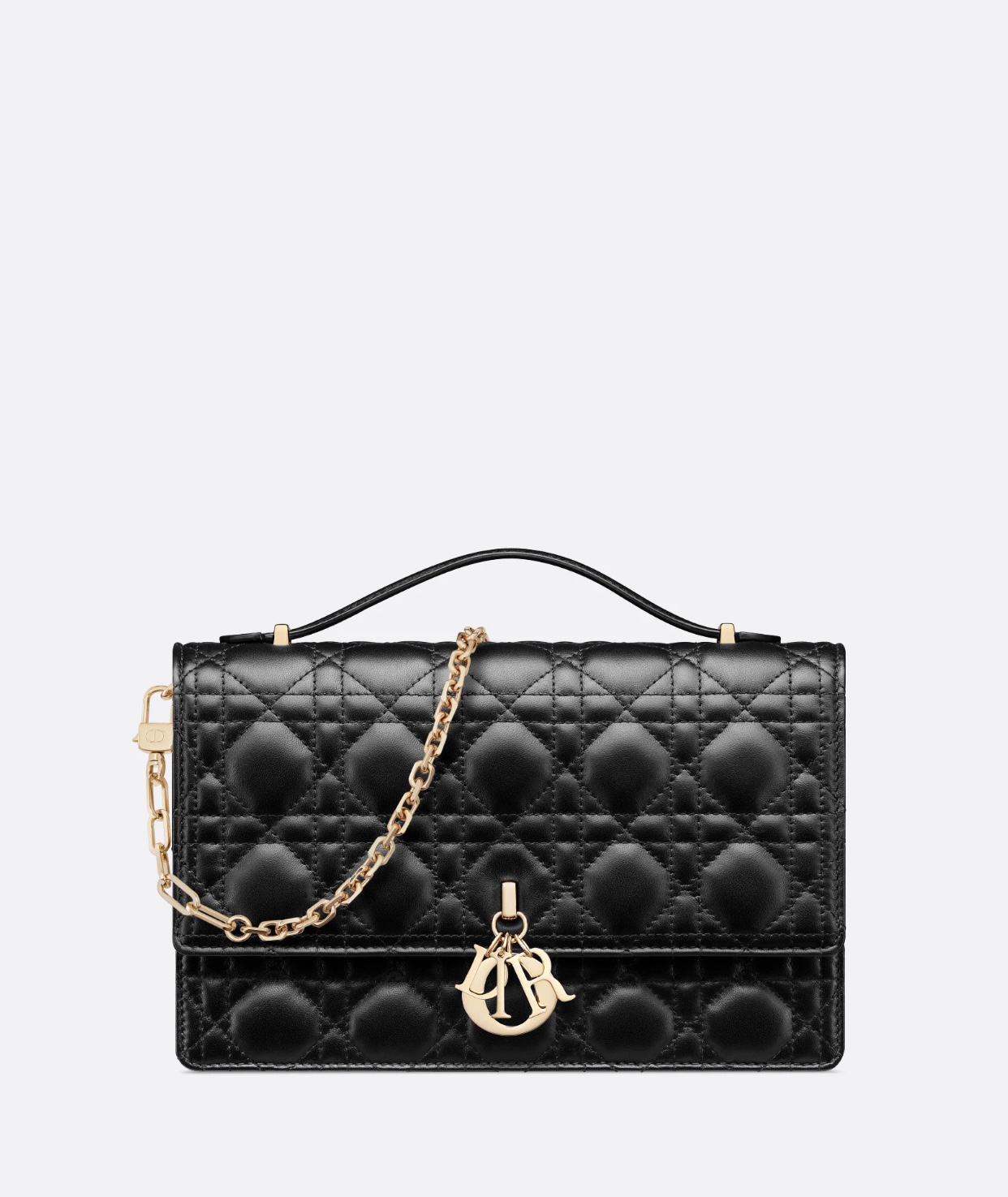 Dior Bolsos de mano Bolsos de embrague Negro Piel de oveja Colección primavera Cadena