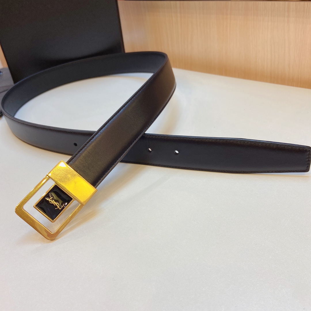 Saint Laurent 圣罗兰2023女士腰带，原厂精品五金搭配意大利进口头层皮，宽3.0cm，代购