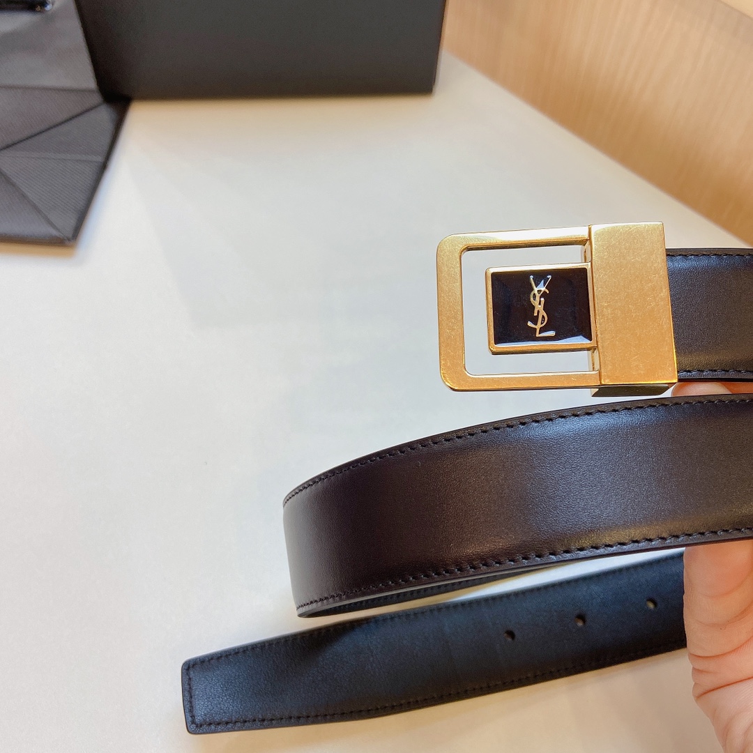 Saint Laurent 圣罗兰2023女士腰带，原厂精品五金搭配意大利进口头层皮，宽3.0cm，代购