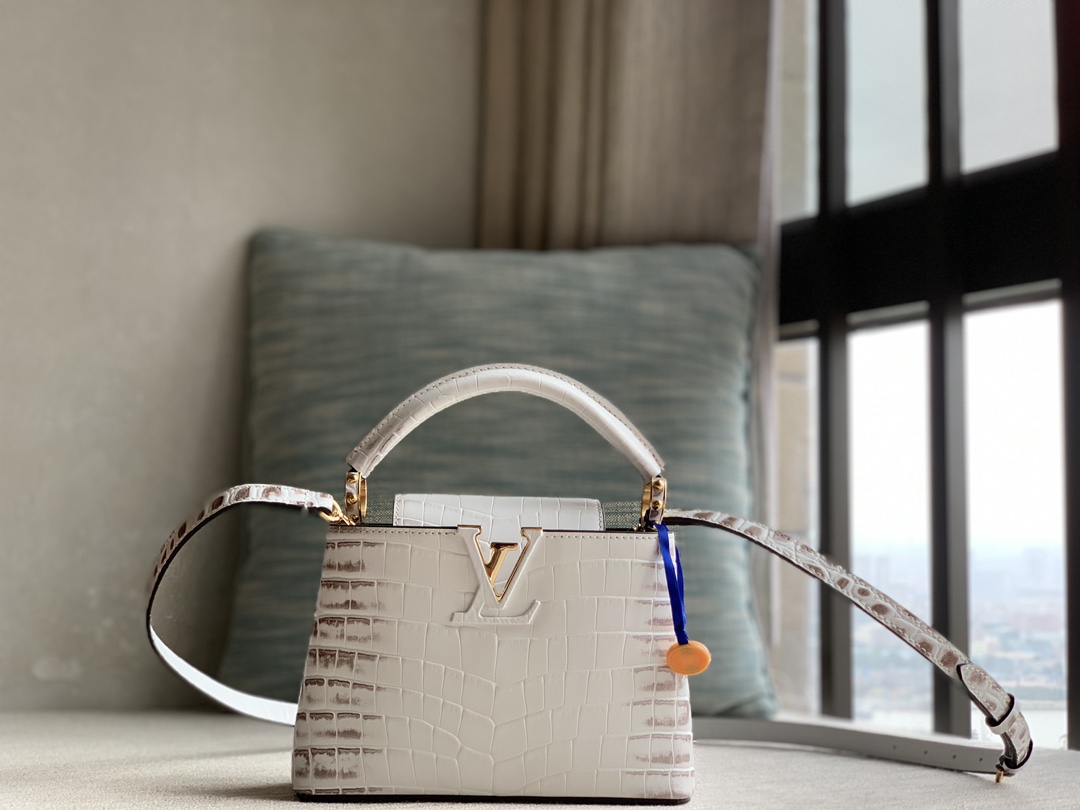 Louis Vuitton Premium quality original leather, officially on sale N98156 matte white Himalayan gold buckle