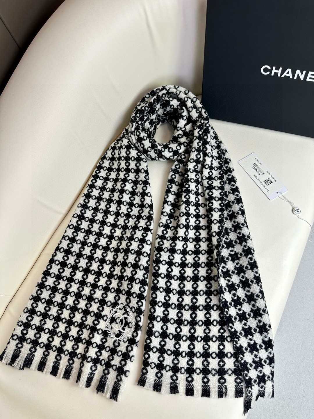 CHANEL 2023香奈儿新款 山羊绒千鸟格围巾