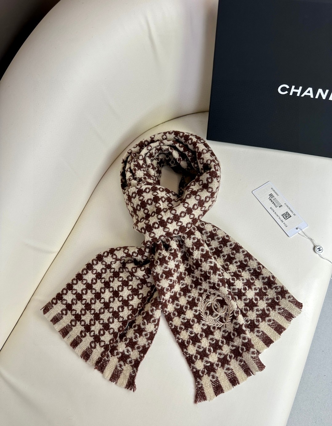 CHANEL 2023香奈儿新款 山羊绒千鸟格围巾