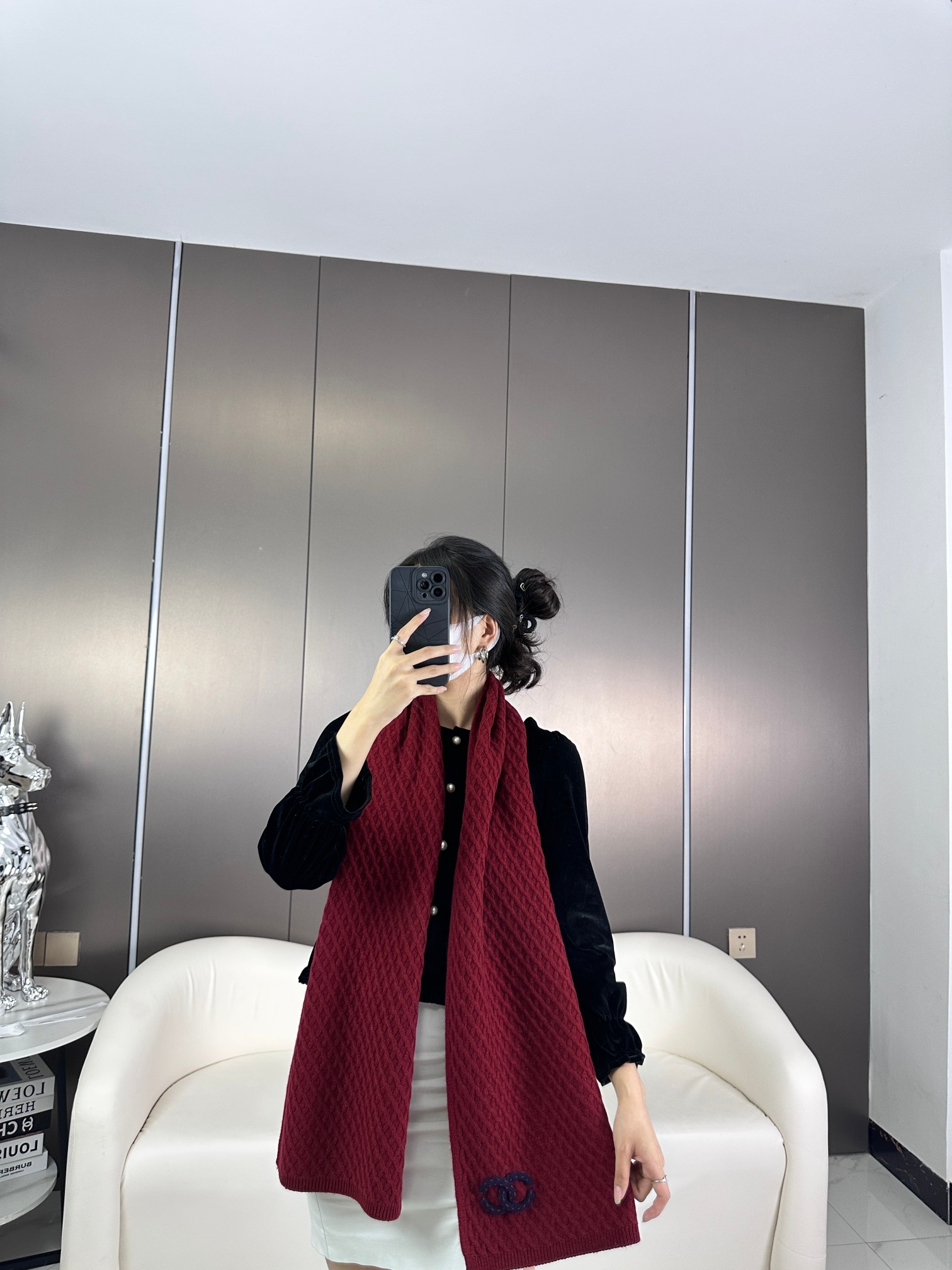 CHANEL 𝟐𝟎𝟐𝟑新款香奈儿新品 菱形格logo围巾
