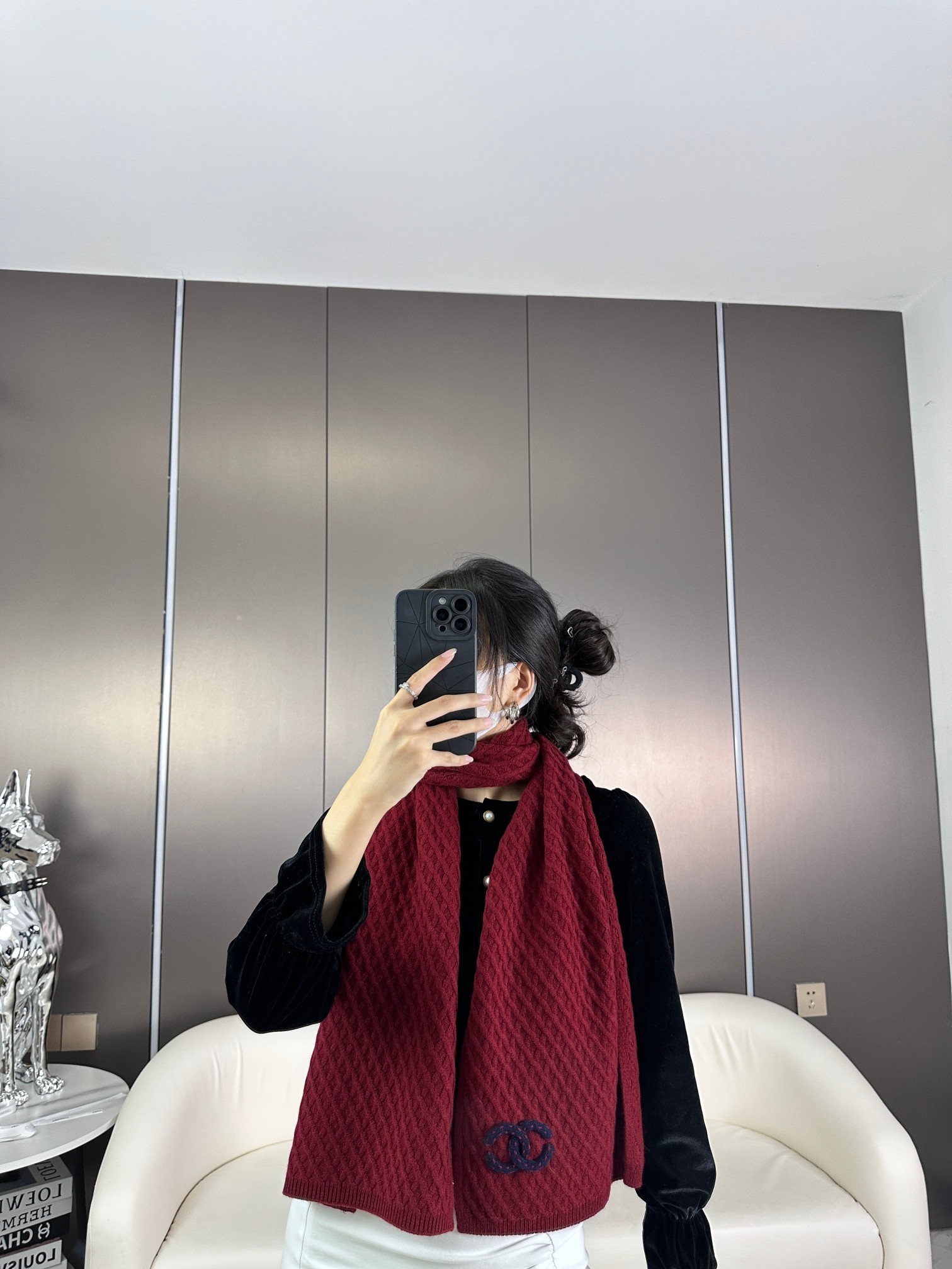 CHANEL 𝟐𝟎𝟐𝟑新款香奈儿新品 菱形格logo围巾