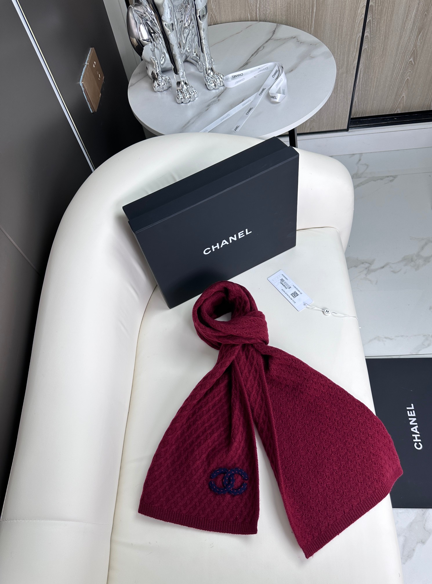 CHANEL 𝟐𝟎𝟐𝟑新款香奈儿新品 菱形格logo围巾
