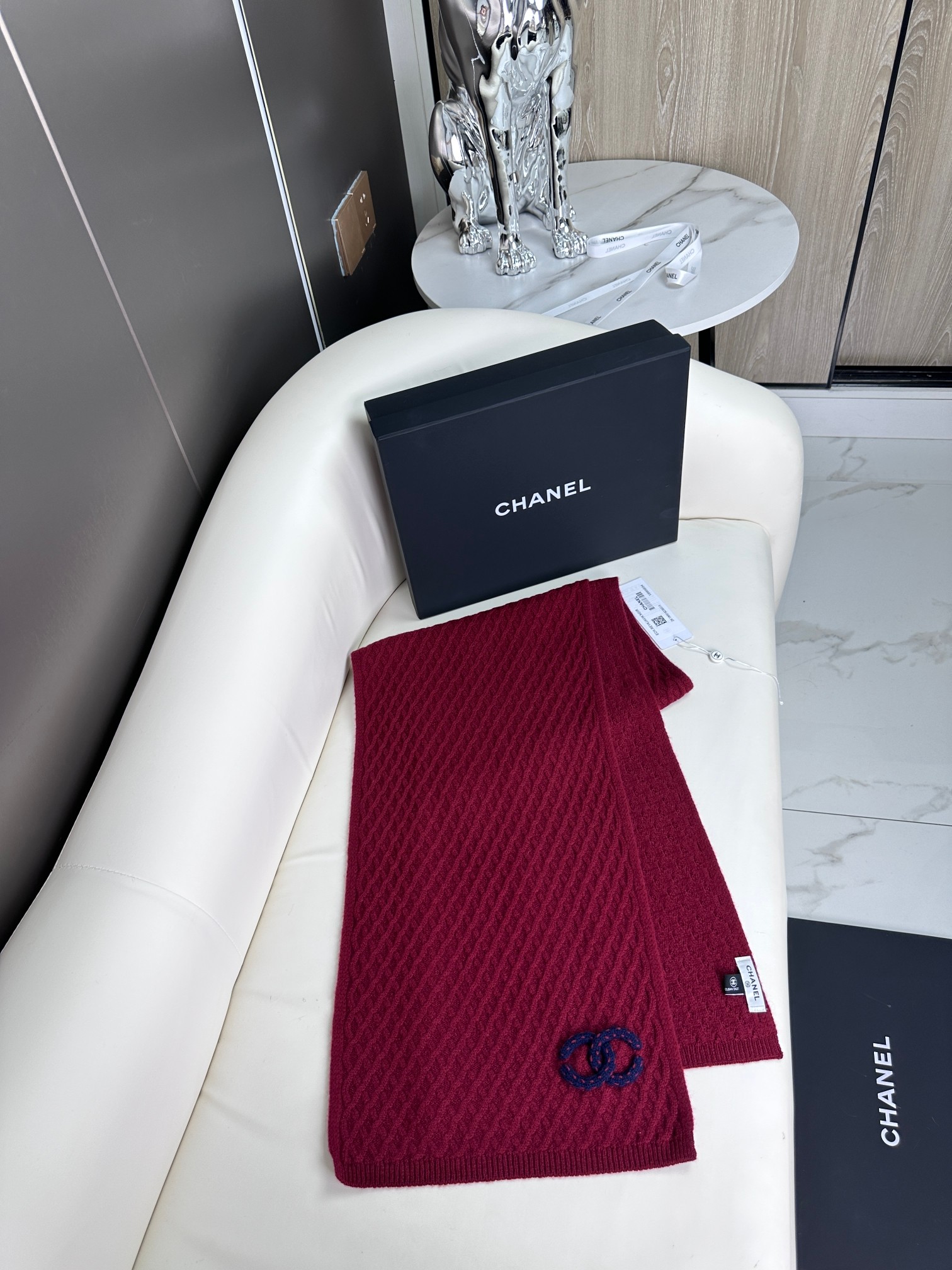 CHANEL 𝟐𝟎𝟐𝟑新款香奈儿新品 菱形格logo围巾