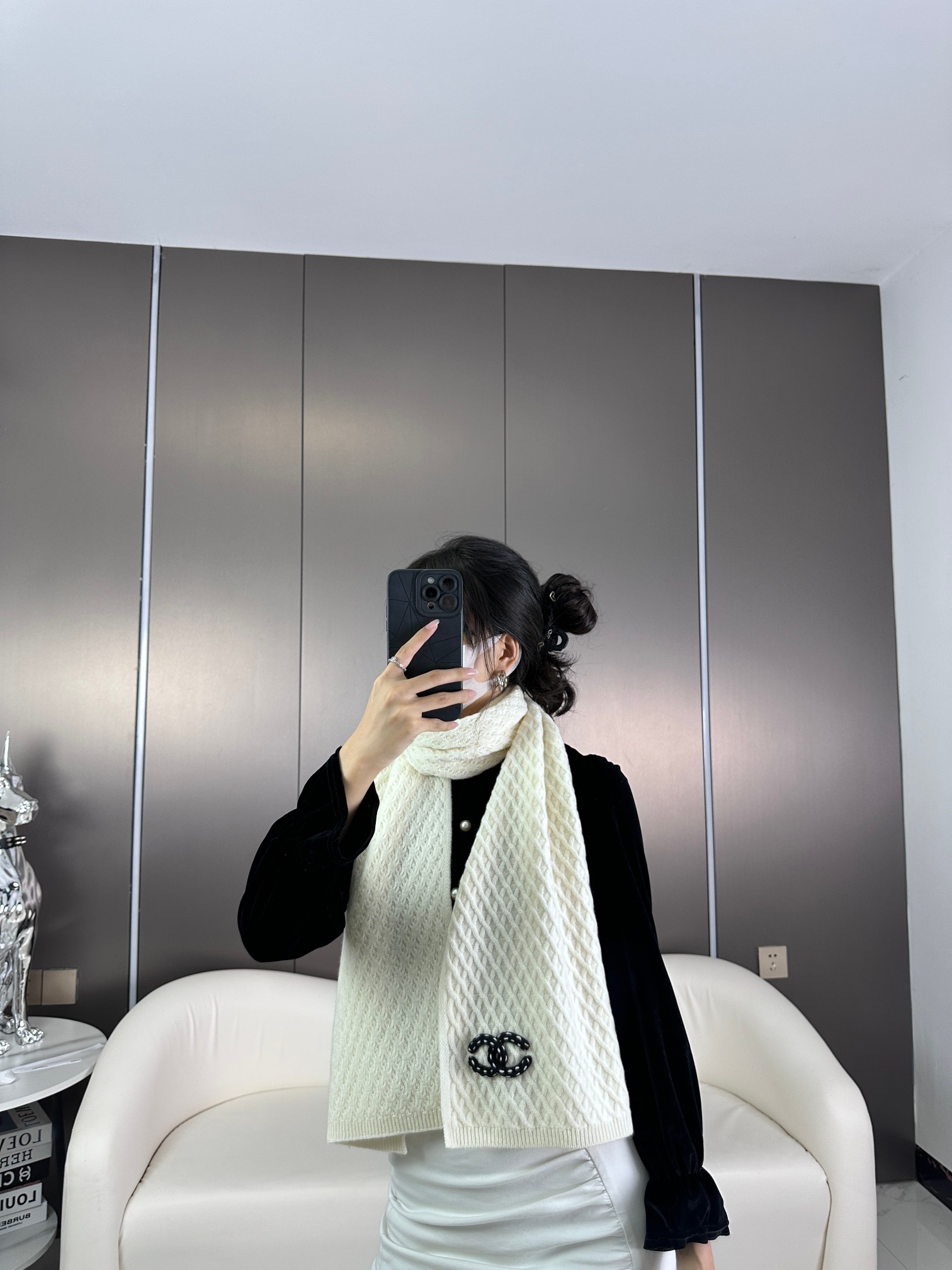 CHANEL 𝟐𝟎𝟐𝟑新款香奈儿新品 菱形格logo围巾