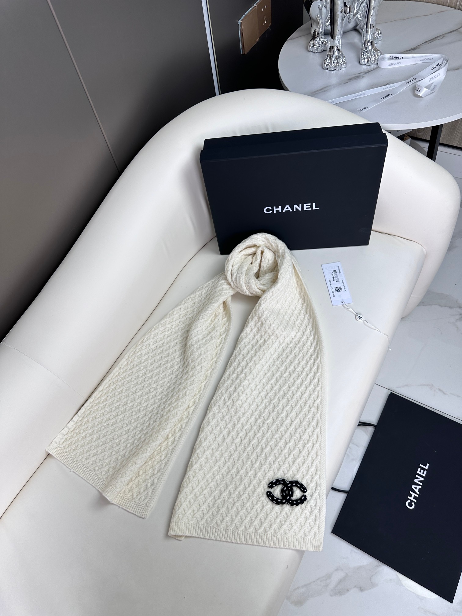 CHANEL 𝟐𝟎𝟐𝟑新款香奈儿新品 菱形格logo围巾