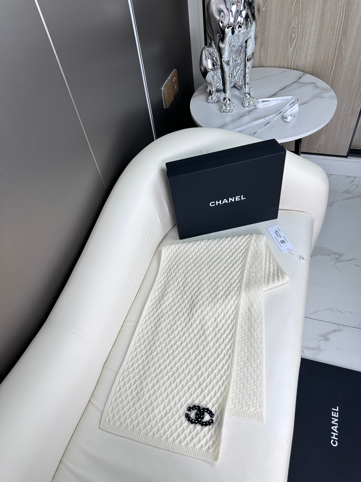 CHANEL 𝟐𝟎𝟐𝟑新款香奈儿新品 菱形格logo围巾