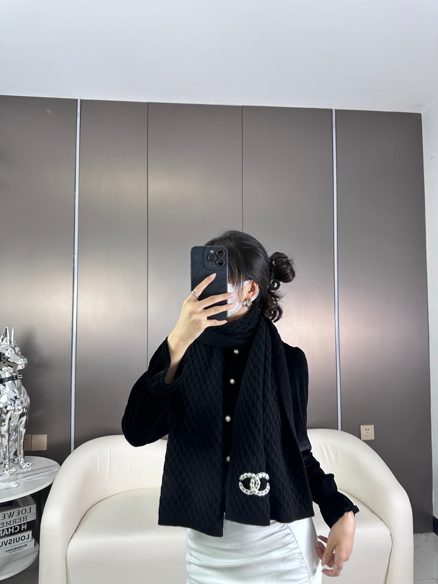 CHANEL 𝟐𝟎𝟐𝟑新款香奈儿新品 菱形格logo围巾