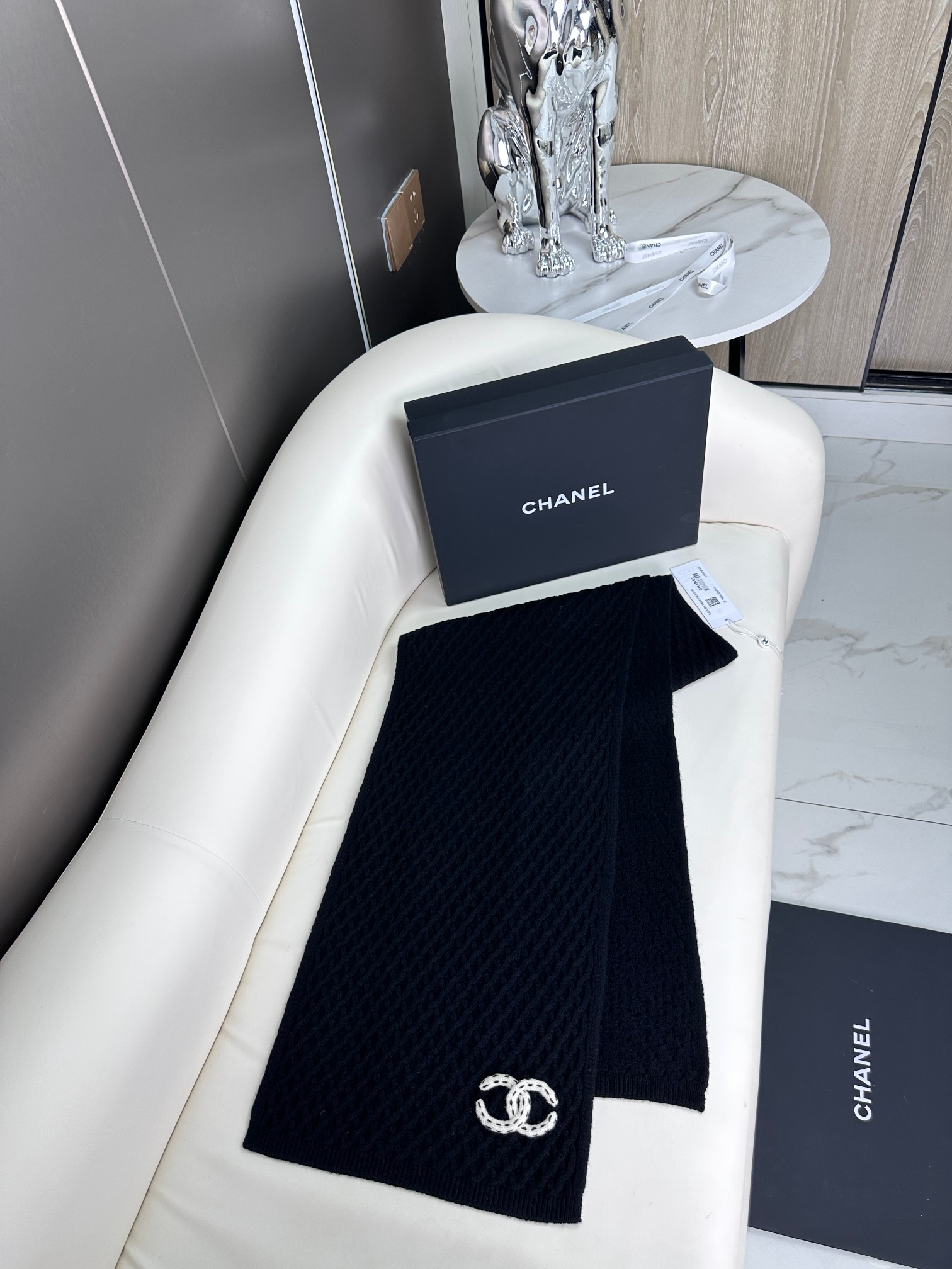 CHANEL 𝟐𝟎𝟐𝟑新款香奈儿新品 菱形格logo围巾