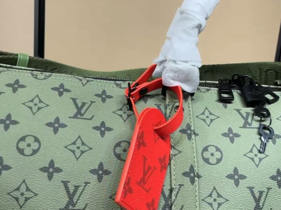 Louis Vuitton LV Keepall Bandouliere 55 travel bag M23963 green flower