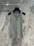 Loewe Clothing Tank Tops&Camis Grey Embroidery Cotton Stretch Casual